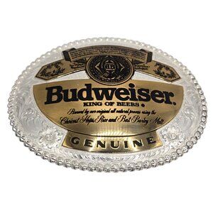 Budweiser Belt Buckle Gist Solid Bronze Bud Light Anheuser Busch Country Western